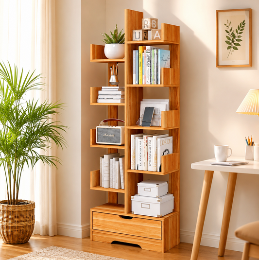 Stylish Bookshelf with Storage Drawer