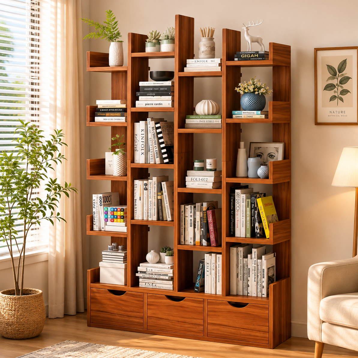 Premium Multi-Layer Wooden Book Shelf