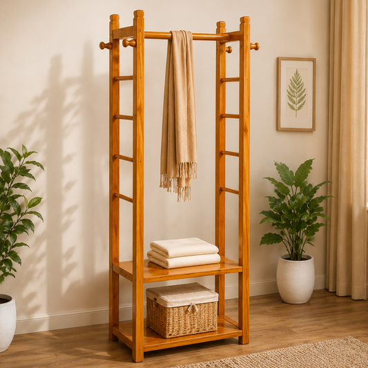 Luxury Wooden Clothes Hanger Stand for Bedroom