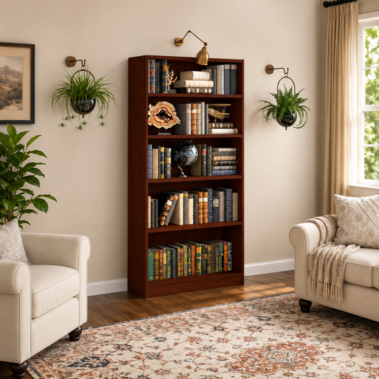 Premium Wooden Bookcase for Home Office & Living Room
