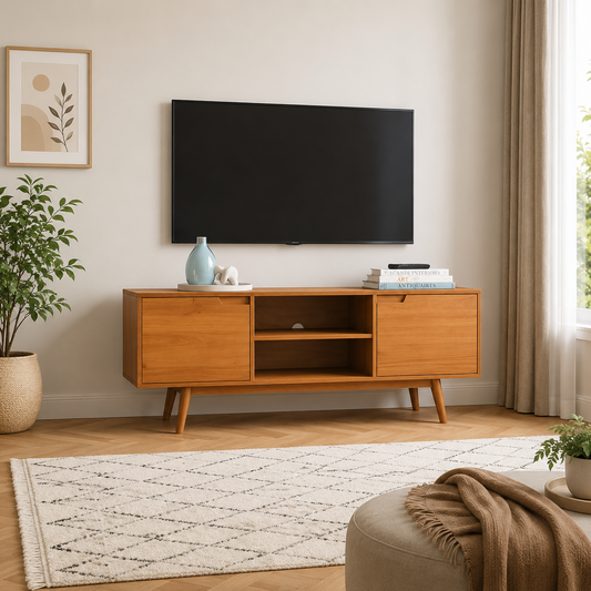 Elegant Natural Wood TV Cabinet