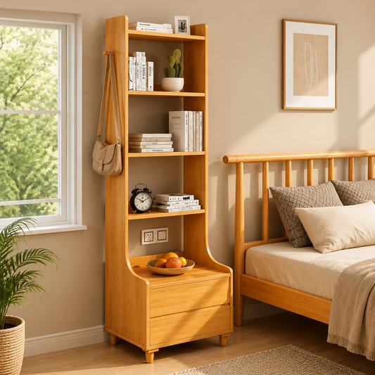 Premium Bedside Table with Storage | Elegant Wooden Bedroom Furniture