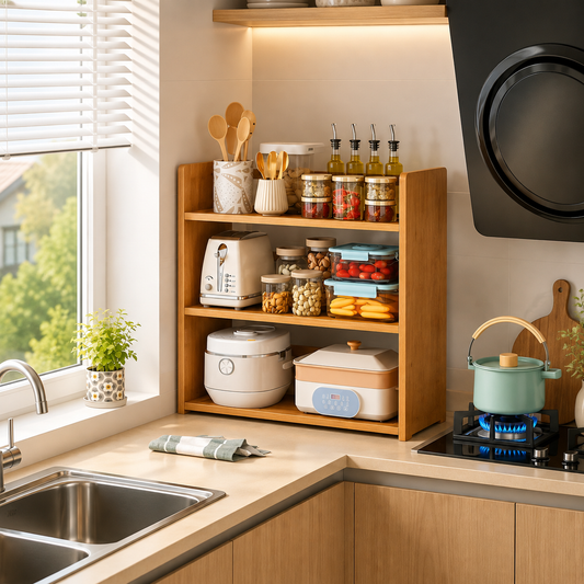 Premium Wooden Kitchen Storage Rack