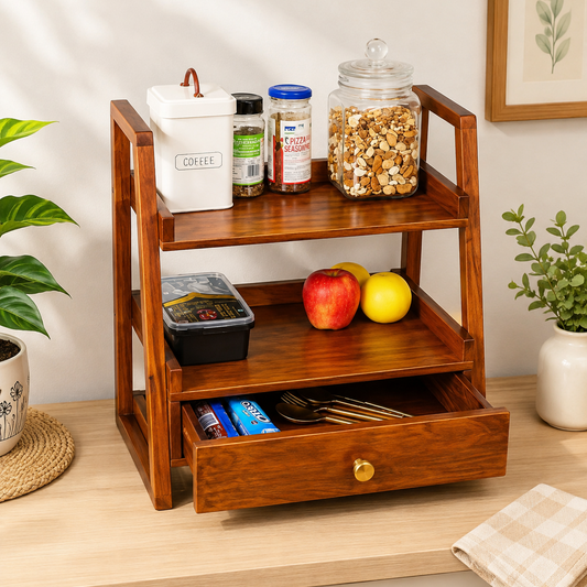 Premium Wooden Kitchen Organizer Rack