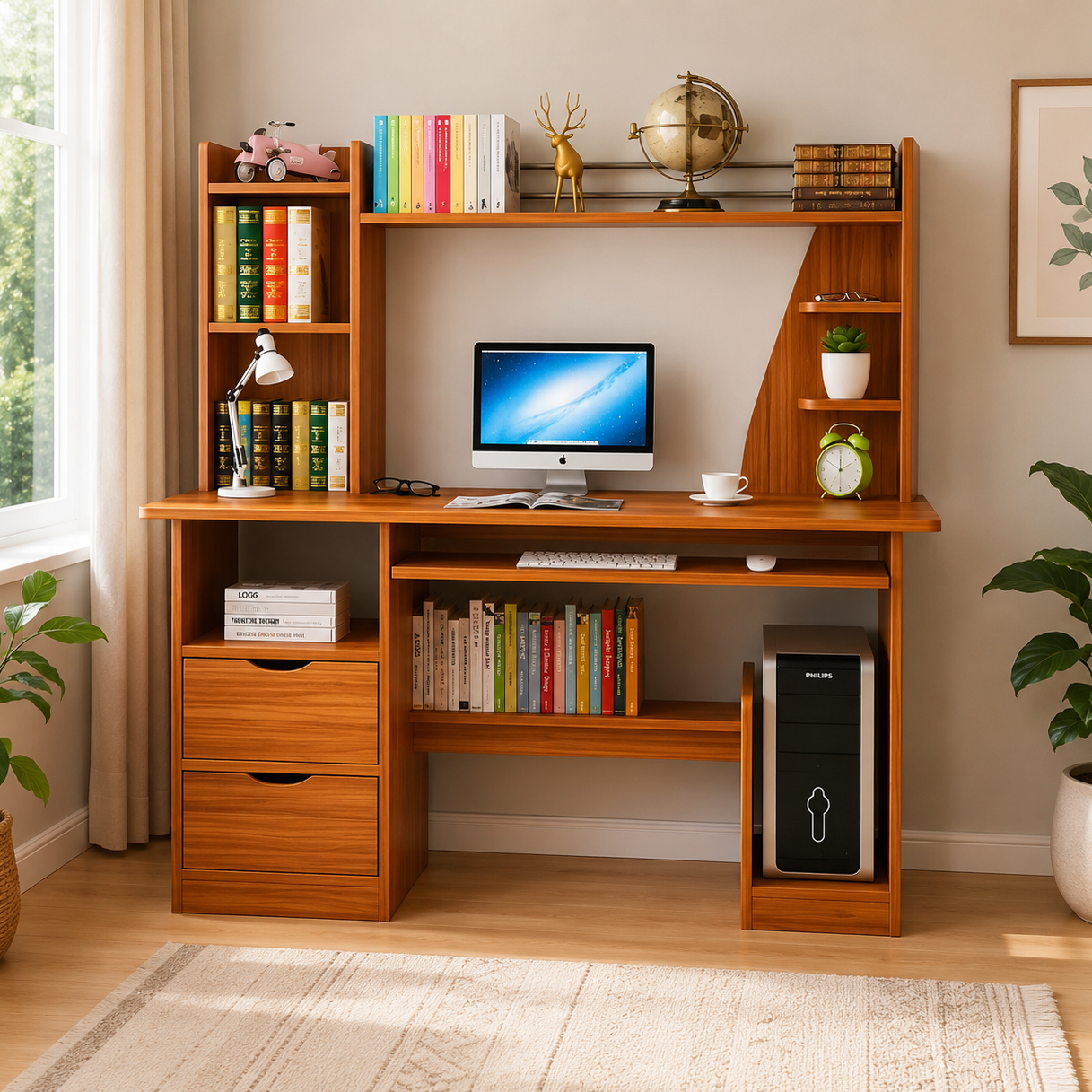 Elegant Wooden Study & Computer Desk