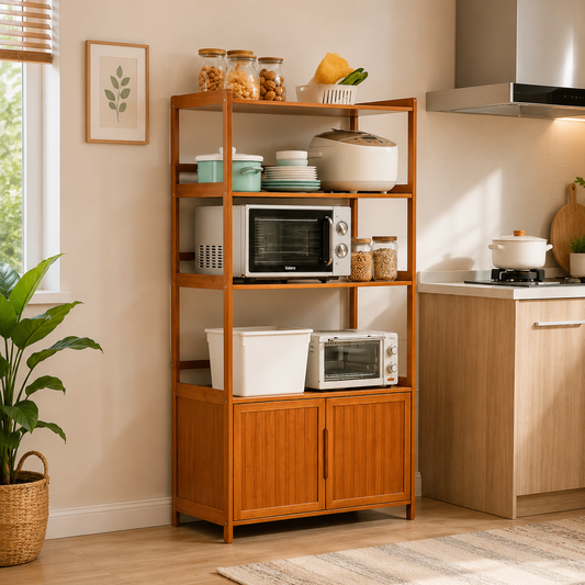 Smart Wooden Kitchen Rack & Microwave Stand